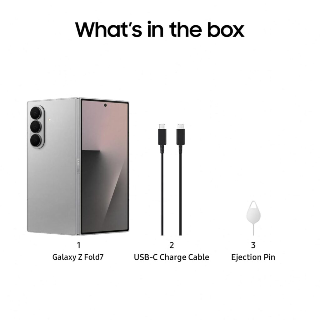 Samsung Galaxy Z Fold7 5G Smartphone with Galaxy AI (Silver Shadow, 12GB RAM, 512GB Storage), Ultra Sleek Design with 200MP Camera, Powerful Snapdragon 8 Elite, Google Gemini 7 61xz3fA3aML. SL1500