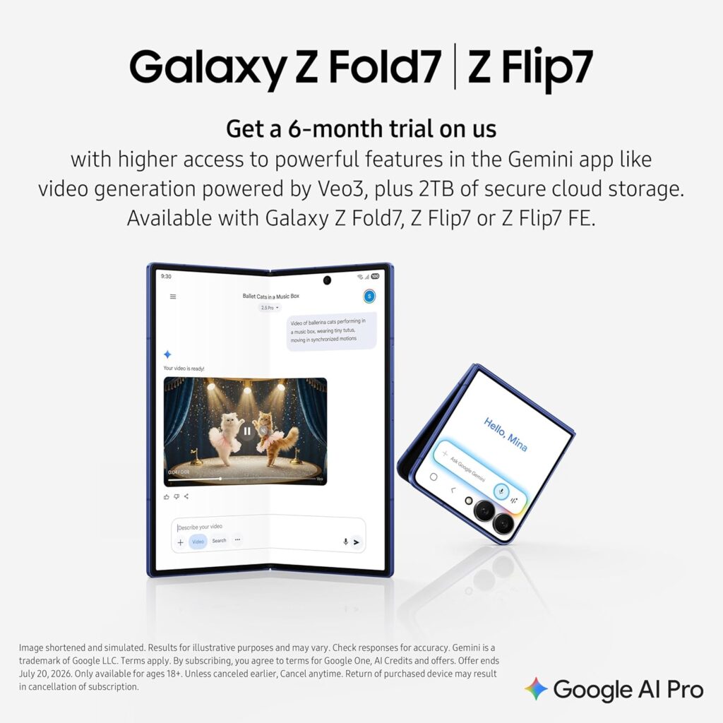 Samsung Galaxy Z Fold7 5G Smartphone with Galaxy AI (Silver Shadow, 12GB RAM, 512GB Storage), Ultra Sleek Design with 200MP Camera, Powerful Snapdragon 8 Elite, Google Gemini 4 81S3b2eEM1L. SL1500